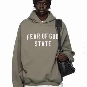 Fear of God Essentials Olive Hoodie